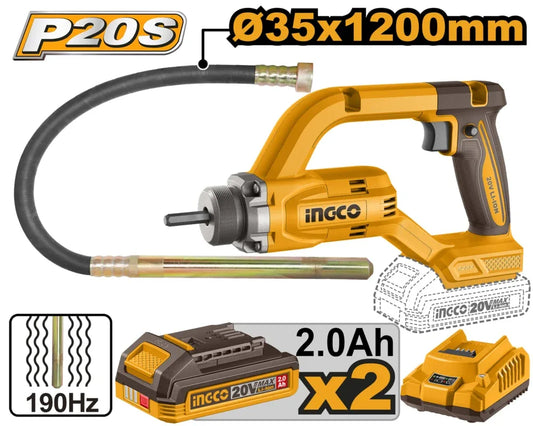 INGCO VIBRATEUR A BETON 20V + 2BATT/CHARGEUR AU MAROC [CCVLI2025021]