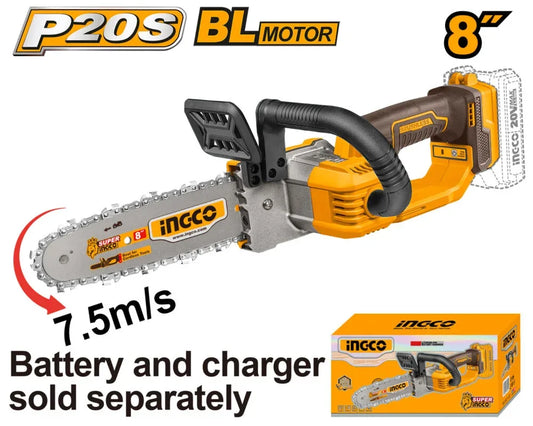 INGCO TRONCONNEUSE A CHAINE BRUSHLESS 20V 20CM SANS BATTERIE SANS CHARGEUR INGCO AU MAROC [CGSLI2085]