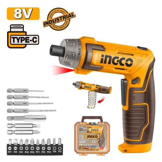INGCO TOURNEVIS 8V 6N.M +17PCS INGCO AU MAROC [CSDLI08025]