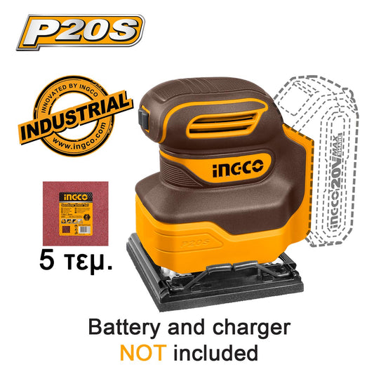 INGCO PONCEUSE VIBRANTE 20V SANS BATTERIE 110MM PLATEAU CARRÉ AU MAROC [CSHSLI2014]