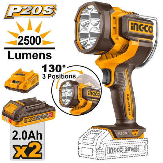 INGCO LAMPE DE TRAVAIL 20V 2500LUMENS AU MAROC [CWLI20887]