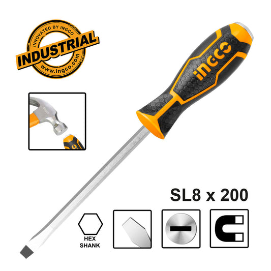 INGCO TOURNEVIS A ZONE DE FRAPPE VIS A FENTE 8*200 MM AU MAROC [HGTS288200]