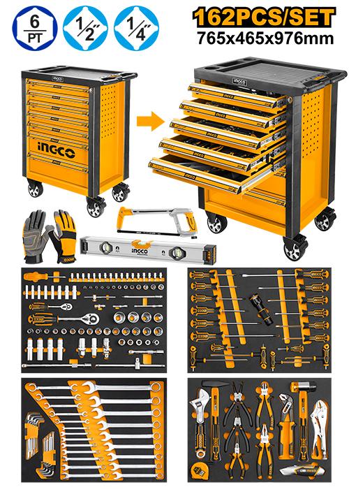 INGCO SERVANTE A 7 TIROIRS + 162 PIECES AU MAROC [HTCS271621]
