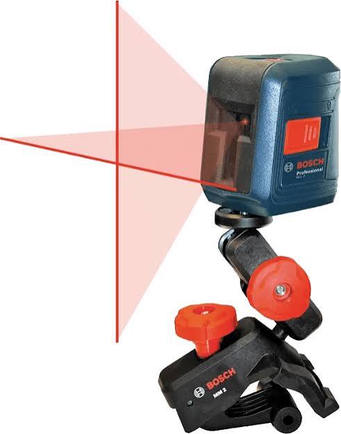 Niveau Laser Croix BOSCH Professional – Portée 10 m, Précision ±0,5 mm/m, Auto-Nivellement ±4° + Support MM 2