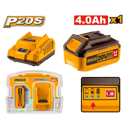 Pack 1 Batterie 20V 4Ah + 1 chargeur rapide SI