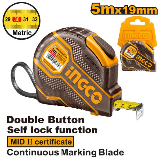 INGCO RUBAN A MESURER EN ACIER 5M X 19MM AU MAROC [HSMT080521E]